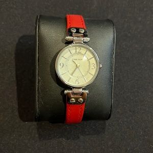 Red Band Anne Klein Watch